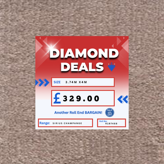 Invictus Sirius Champagne 3.74m x 4m Roll End Carpet