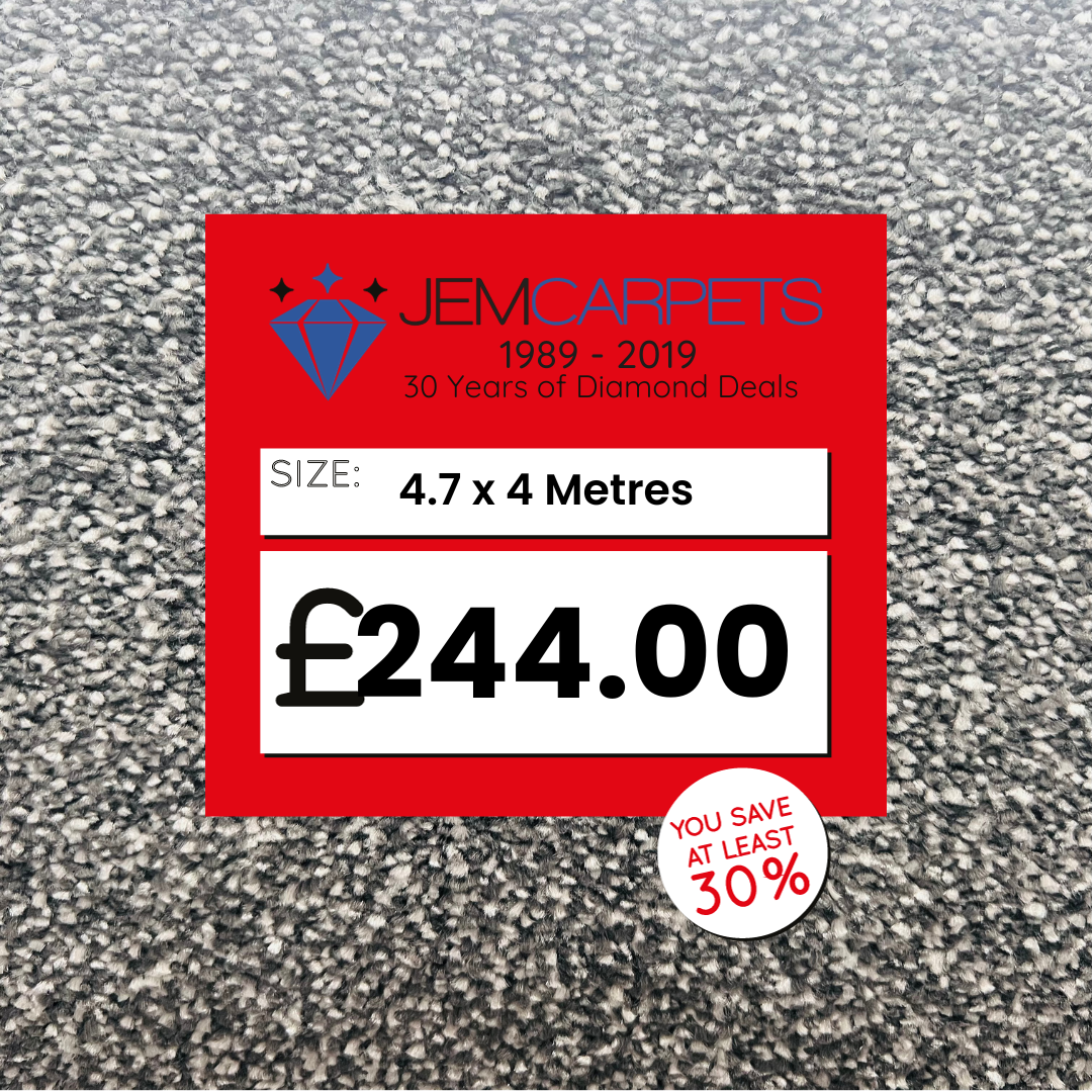 Barclay Dark Grey 4.7 x 4 m Roll End Carpet JEM Carpets