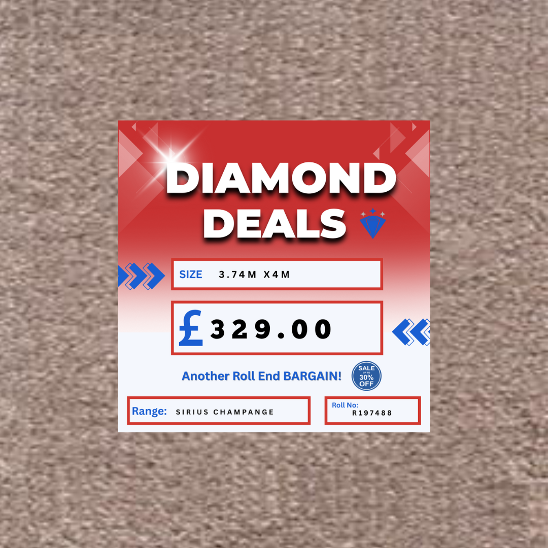 Invictus Sirius Champagne 3.74m x 4m Roll End Carpet