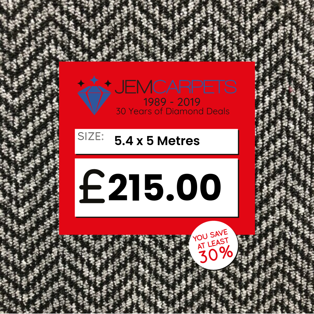 Chile Anthracite 5.4 x 4 m Roll end Carpet