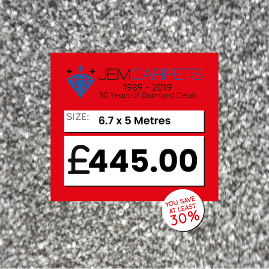 Carefree Twist Pewter 6.7 x 5 m Roll End Carpet